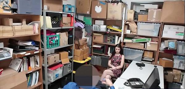  Teen shoplifter Anastasia Rose gets banged in LP office